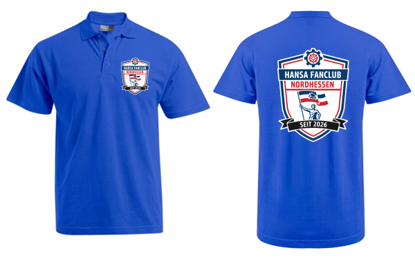 Polo-Shirt mit Brustlogo & Rückenlogo "Hansa Fanclub Nordhessen"
